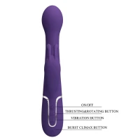 Вібратор з ротацією і поштовхами Pretty Love Dejon dark Purple фіолетовий — Просмотреть изображение 2