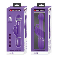 Вібратор з ротацією і поштовхами Pretty Love Dejon dark Purple фіолетовий — Переглянути зображення 4
