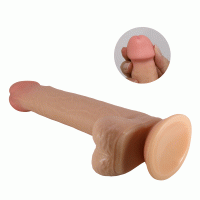 Фалоімітатор з мошонкою PRETTY LOVE TALLEN 8.7(220mm) Sliding Skin Series TPR, Suction base — Переглянути зображення 8