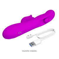 Вібратор-кролик PRETTY LOVE Yalanda Purple, силікон, фіолетовий, кивальні рухи та вібрація — Просмотреть изображение 8