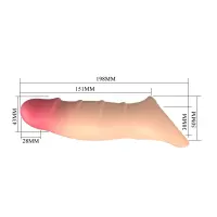 Насадка-подовжувач на пеніс PRETTY LOVE Damell Penis Sleeve, TPE, тілесний колір — Просмотреть изображение 2