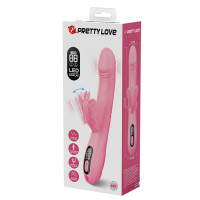 Вібратор-кролик PRETTY LOVE Bella Pink, силікон, рожевий, метелик, подвійна стимуляція