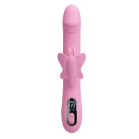 Вібратор-кролик PRETTY LOVE Bella Pink, силікон, рожевий, метелик, подвійна стимуляція — Просмотреть изображение 4