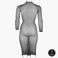 Жіноча довга сукня з сітчастою структурою та коміром-гольф Le Désir Long Dress Fishnet, чорна — Просмотреть изображение 3