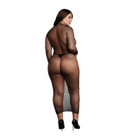 Жіноча довга сукня з сітчастою структурою та коміром-гольф Le Désir Long Dress Fishnet, чорна — Просмотреть изображение 6