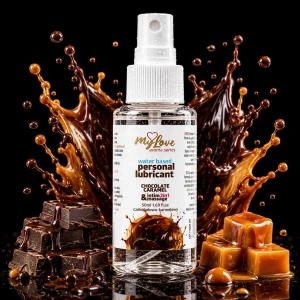 Водний лубрикант 2 в 1 для інтимної близькості та масажу MyLove Aroma Series Chocolate Caramel, 50 м
