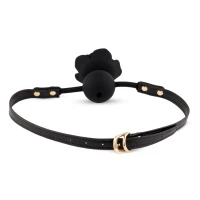 Кляп Black Rose Ball Gag, чорний — Переглянути зображення 3