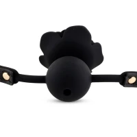 Кляп Black Rose Ball Gag, чорний — Переглянути зображення 5