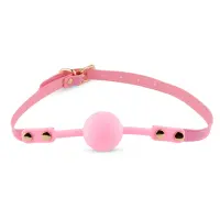 Силіконовий рожевий кляп Ball Gag Pink з регульованим ремінцем — Просмотреть изображение 2