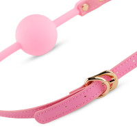 Силіконовий рожевий кляп Ball Gag Pink з регульованим ремінцем — Переглянути зображення 3