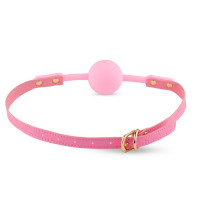 Силіконовий рожевий кляп Ball Gag Pink з регульованим ремінцем — Переглянути зображення 4