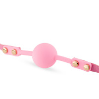 Силіконовий рожевий кляп Ball Gag Pink з регульованим ремінцем — Переглянути зображення 5