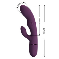 Вібратор-кролик PRETTY LOVE Zach Purple, силікон, фіолетовий, стимуляція, вібрація та пульсація — Переглянути зображення 6