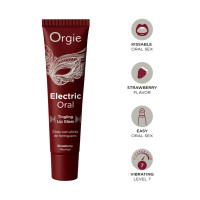 Стимулюючий блиск для губ та оральних пестощів Orgie Electric Oral Strawberry, 10 мл