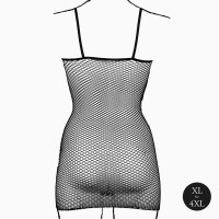 Жіноча коротка сукня з сітчастою структурою та тонкими бретелями Le Désir Short Fishnet Dress, чорна — Просмотреть изображение 3