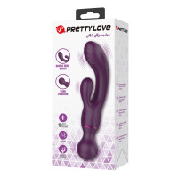 Вібратор-кролик PRETTY LOVE All Rounder Dual-Action, силікон, фіолетовий, подвійна стимуляція