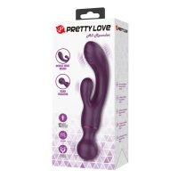 Вібратор-кролик PRETTY LOVE All Rounder Dual-Action, силікон, фіолетовий, подвійна стимуляція — Переглянути зображення 2