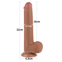 Реалістичний фалоімітатор 9 Sliding Skin Dual Layer Dong Brown — Переглянути зображення 3