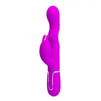 Вібратор-кролик PRETTY LOVE Laursen Purple, силікон, фіолетовий, 7 режимів вібрації та 4 хвилі — Просмотреть изображение 5