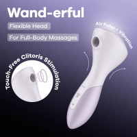 Лавандовий масажер із хвилями тиску та потужною вібрацією Satisfyer Wand-erful, 16 см — Переглянути зображення 3