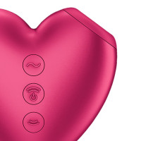 Рожевий компактний стимулятор-серце з Air Pulse та вібрацією Satisfyer Cutie Heart, 8 см — Переглянути зображення 4