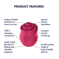 Червоний стимулятор із рухомим язичком та вібрацією Satisfyer Tongue Twister, 8,8 см — Переглянути зображення 5