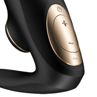 Чорний парний стимулятор Air Pulse та вібрації Satisfyer Pro 4 Couples, 12 см