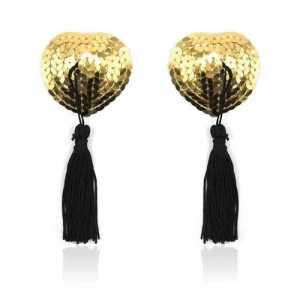 Прикраси для сосків Toyz4lovers Heart Shine Nipples Tassels, золоті