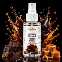 Водний лубрикант 2 в 1 для інтимної близькості та масажу MyLove Aroma Series Chocolate Caramel, 50 мл — фото 2