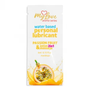 Лубрикант на водной основе MyLove Aroma Series, 2 в 1 для интимной близости и массажа, с ароматом маракуйи, 4 мл