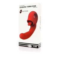 Вібратор з язичком B-Series Rechargeable Licking Vibrator, червоний — фото 4