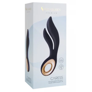 Вибратор для двойной стимуляции Pleasures Premium Line Caress, черный, размер S