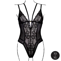 Эротическое боди SHOTS Bodysuit with Adjustable Sliders, чёрное — фото 5