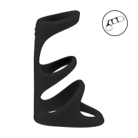 Тройное эрекционное кольцо LEVELZ Triple Ring, силиконовое, черное — фото 2