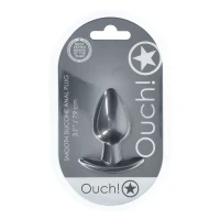 Анальная пробка Smooth Silicone Anal Plug, Medium, ганметал, 7,9 см / 3.1&quot; — фото 2