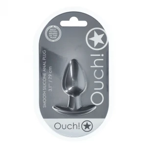 Анальная пробка Smooth Silicone Anal Plug, Medium, ганметал, 7,9 см / 3.1