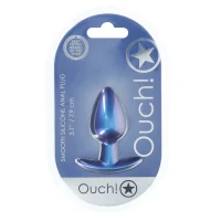 Анальна пробка Smooth Silicone Anal Plug - Medium - 3.1 / 7,9 cm - Metallic Blue — фото 2