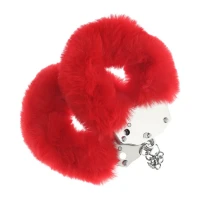 Пухнасті металеві наручники для рольових ігор Heavy-duty Fluffy Handcuffs Red