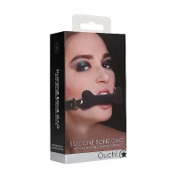 Кляп Ouch! Puppy Play Bone Gag, силиконовый, чёрный
