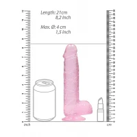 Фалоімітатор Realistic Dildo with Balls Pink 8/20 см — фото 3