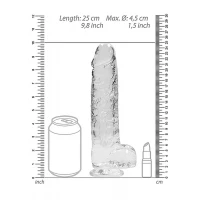 Фалоімітатор Realistic Dildo with Balls Transparent 9/23 см — фото 3