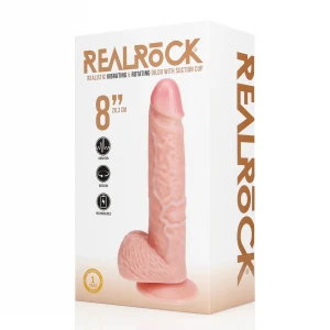 Вібратор Vibrating and Rotating Straight Cock with Balls - 8 / 20,5 cm - Flesh