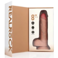 Вібратор Vibrating and Rotating Straight Cock with Balls - 8 / 20,5 cm - Flesh — фото 4