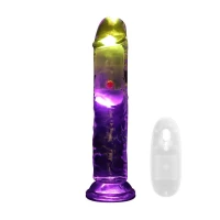 Анальна пробка з вібро LED Vibrating Straight Cock - 18 cm - Transparent