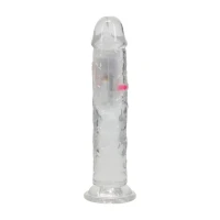 Анальна пробка з вібро LED Vibrating Straight Cock - 18 cm - Transparent — фото 4