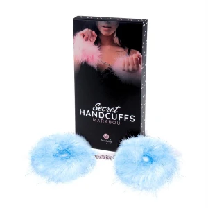 Наручники SECRET PLAY Esposas Marabu, с пухом марабу, голубые
