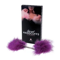 Наручники Secret Play Marabou, пухнасті, фіолетові