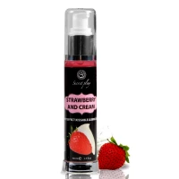 Лубрикант 2 в 1 с эффектом разогрева SECRET PLAY Hot Effect, вкус клубники со сливками, 50 мл