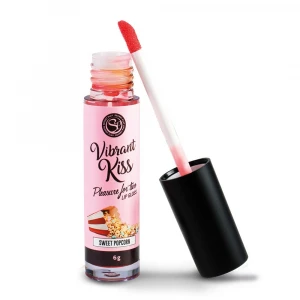 Блиск для губ з ефектом вібрації Secret Play Vibrant Kiss, зі смаком солодкого попкорну, 7 г