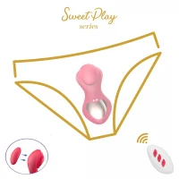 Клиторальный вибратор EROSPACE Sweet Play A1, с пультом дистанционного управления, красный — фото 6